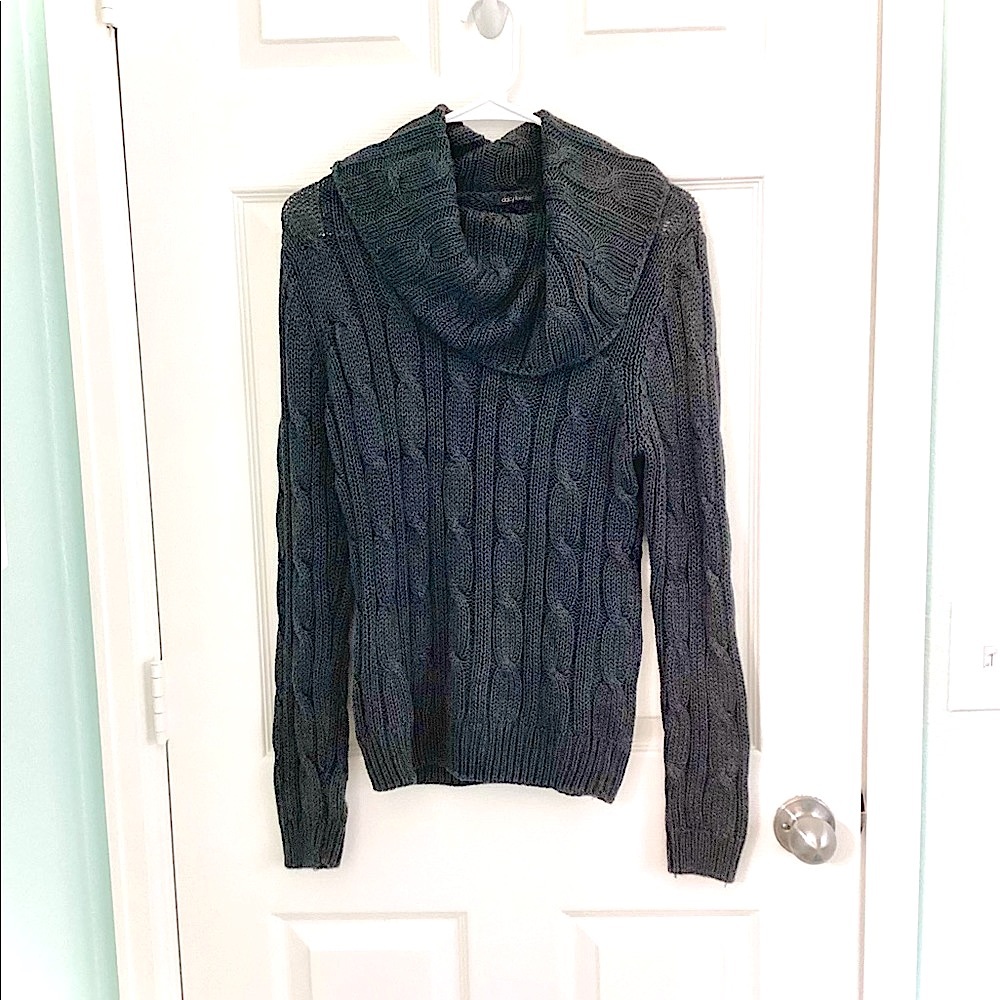 Daisy Fuentes Swag Cable Sweater